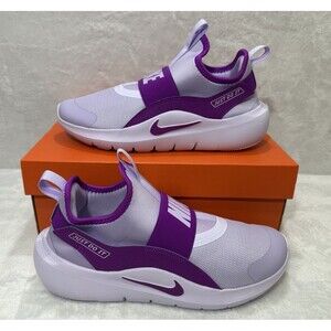 Nike Flex Runner 4 GS Youth Size 6Y White Purple Slip On Sneakers